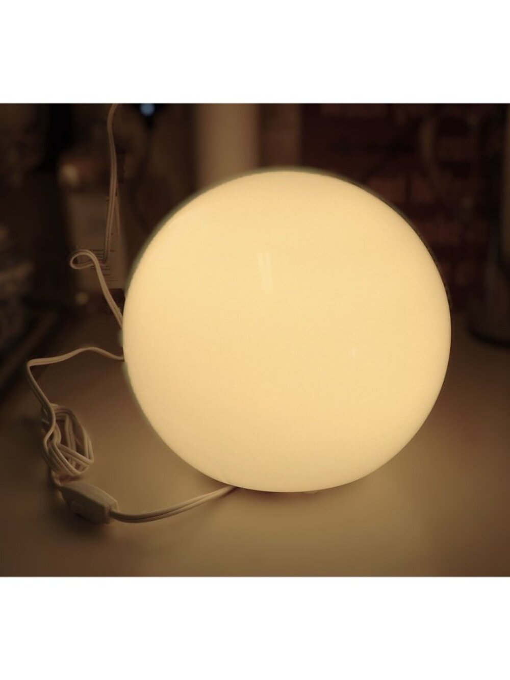 IKEA Modern Fado White Glass Globe Table Lamp Modernist Looks Works Like New - Picture 4 of 15